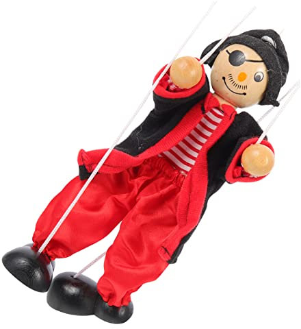 VICASKY 1stück Piraten Marionette Puppen Spielzeug Aus Holz Lustige Theaterfigur Für Halloween- Und Geburtstagsfeiern Strapazierfähig Und Dekorativ