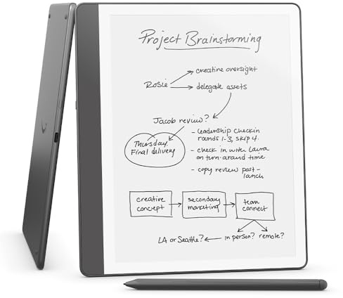 Like-New Amazon Kindle Scribe (16GB) - Your notes, documents and books, all in one place. With built-in AI notebook summarization. Includes Premium Pen - Tungsten