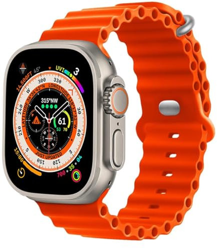 MroTech Mjukt silikonarmband kompatibelt med iWatch ersättningsarmband för män och kvinnor, sportarmband, Ocean Loops, 8,7 Zoll, silikon, 8.7 Zoll, Silikon