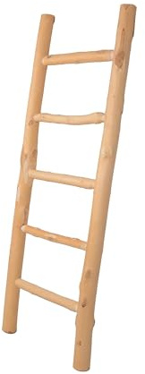 UNUS Dekoleiter Holz, 120cm 5 Stufen, naturfarben, Holzleiter Deko Leiter Wand Dekoration, Handtuchhalter stehend, gefertigt aus Eschenholz