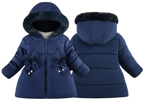 Happy Cherry Chaqueta de invierno para niña, abrigo de invierno para niños, cálido forro de algodón, con capucha, chaqueta de invierno para uso diario