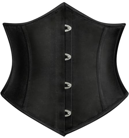 SCARLET DARKNESS Ceinture de pirate Steampunk pour femme Cosplay Festive Carnaval Underbust Noir 38