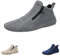 Zapatillas altas con cremallera lateral para hombre, zapatos casuales para hombre, zapatos deportivos de piel, suela plana, botines antideslizantes, sin cordones, zapatillas de fitness, gris, 41 EU