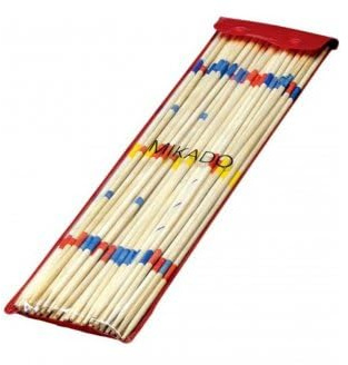 cavernedesjouets Jeu de société Enfant Mikado geant en Bois 50 cm - Set Jeu d'adresse pour la Famille + 1 Carte Tigre