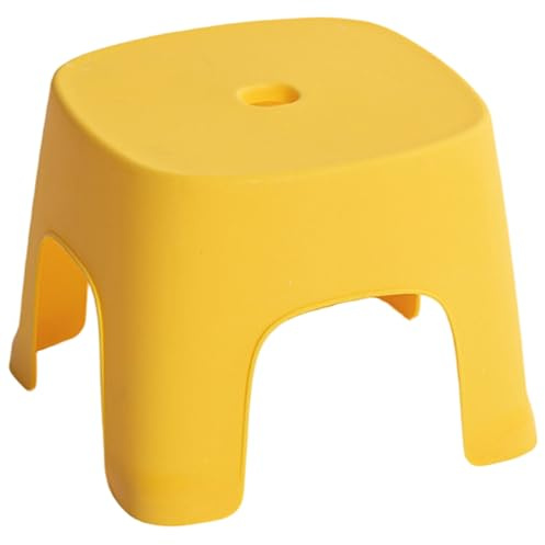 Barnpall 20 x 20 x 15 cm stapelbar, slät och slitstark PVC småbarnspall gul färg barnstol för bad, toalett, skobyte och mer