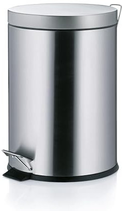 Kela Pattumiera per Cosmetici Torre in Acciaio Inox 3L in Argento, Inossidabile, 17 x 17 x 25.5 cm