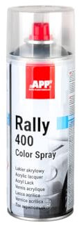 APP Rally 400 Color Spray - Barniz spray transparente brillante para coche, madera, metal | Incoloro brillante para todo tipo de superficies, alta cobertura | 400 ml