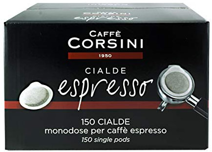 Caffè Corsini Caffè Macinato Espresso in Cialde in Carta ESE, Gusto Forte e Intenso, Confezione da 150 Cialde ESE