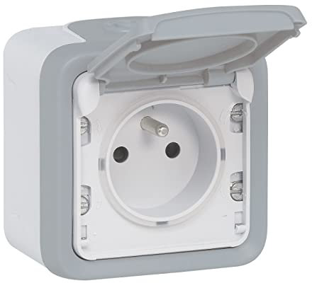 Legrand - Prise de courant et volet de protection IP55 Plexo complet apparent - Gris