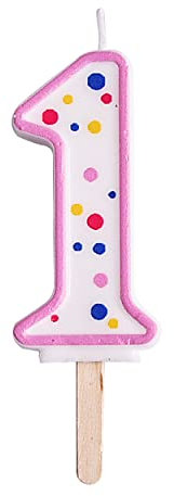 PME Pink Number 1 Candle, Large Size