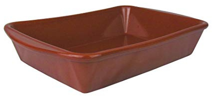 AR Kitchen Fuente mediterránea de barro esmaltado, fácil de limpiar (mediana: 32 x 23 x 5 cm)