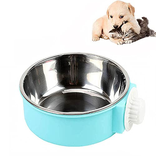 Cuenco Colgante 2 en 1 Extraíble de Acero Inoxidable para Alimentos para Perros y Gatos, Cuenco Pequeño para Colgar para Jaulas y jaulas(14 cm)