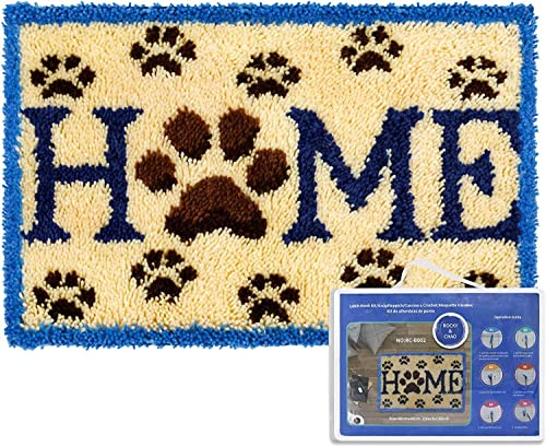 ROCKY&CHAO Latch Hook Rug Kit, Home, 60×40 cm