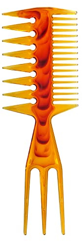 Losaria Hair Pick Comb, 3 In 1 Fish Tail Bone Shape Professional Stylist Comb, Amber (Hairdressing Salon, Home Personal Application, All Kinds of Hair Styling)