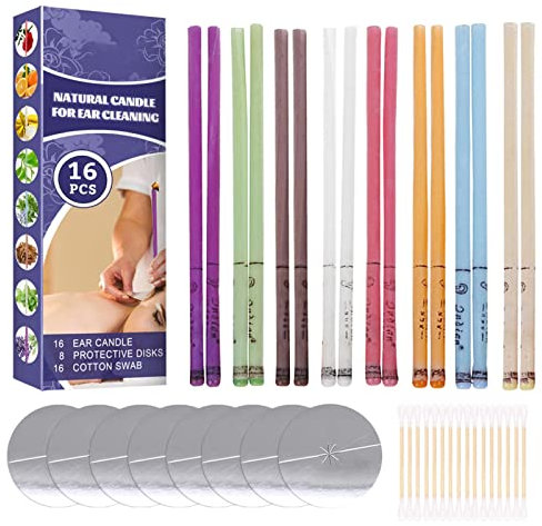 Luckxing Natural Ear Wax Removal Candles Earwax Candle | Beeswax Ear Candles Ear Wax Removal Candle Relieve Stress - Ear Wax Removal Candles for Ear Cleaning for Adults Children Elderly
