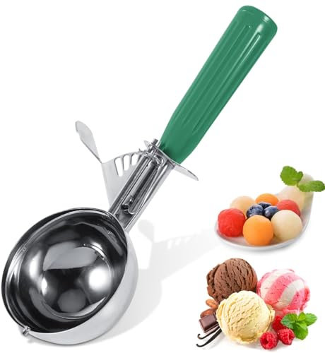 Agatige Ice Cream Scoop,Stainless Steel Fruit Scoop Melon Baller with Trigger Release for Ice Cream, Melon, Cookie Dough, & Meatballs (6.5cm)