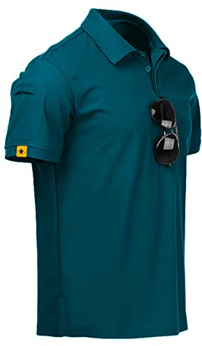 JACKETOWN Polo Shirt Uomo Manica Corta Asciugatura Rapida Traspirante Tennis Polo Shirt Camicie Estate per Uomo Button Front T-Shirts Sport Shirt Basic Regular Fit Golf Shirt