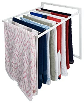 nebu! Sunny Handtuchhalter, Badetuchhalter, Wäscheständer, Wandmontage klappbar für Badezimmer Küche oder Outdoor in Weiß