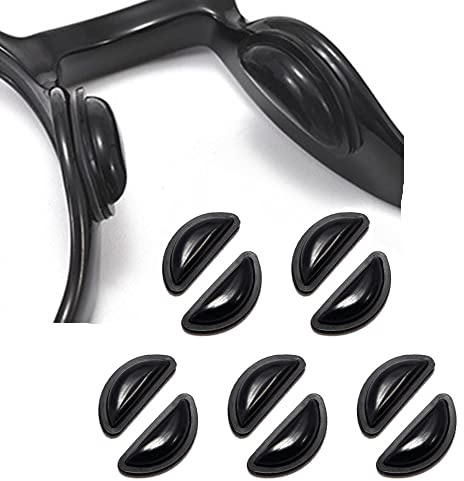 Omnful Eyeglass Nose Pads, 3.5mm Thickness Adhesive Anti Slip Glasses Nose Grips with Air Bag for Sunglasses Eyeglasses Reading Glasses (5 Pairs, Black)