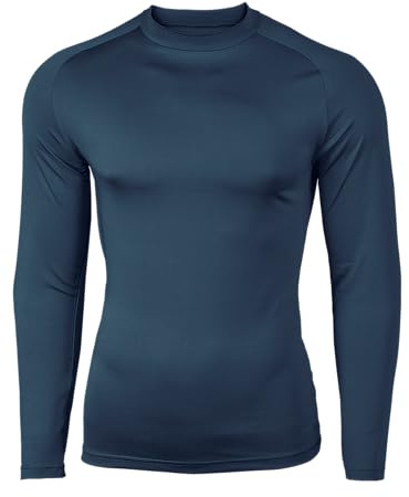 Sportika Maglia Intimo Tecnico Manica Lunga UNDERWEAR T-SHIRT Mod. Corfù Training Calcio Atletica Rugby (S/M, 010 BLU NAVY)