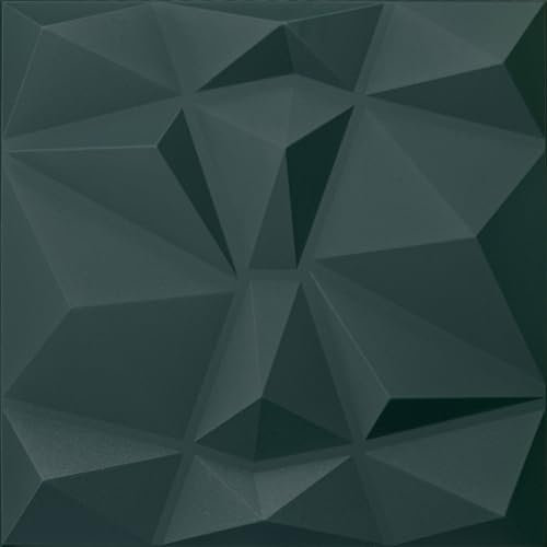Deccart - 3D Wandpaneele 50x50 cm - Paneele Wand Wall Panels Deko Wandverkleidung Innen Panel Deckenverkleidung Decke Deckenpaneele Platten Styropor EPS-Polystyrol Diamant 2 m², 8 Stück,Grün