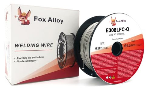 Stainless Steel Flux Cored Wire E308LFC-O .030-Diameter 2Lb Gasless Flux Cored Welding Wire, 2 Pound Spool Silver, Package of 1