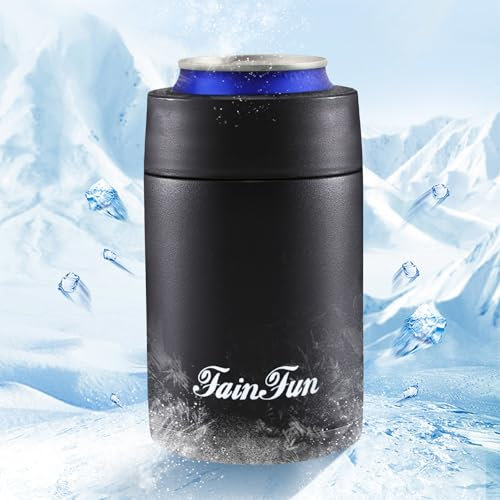 Raffreddatore per Lattine di Birra, FainFun 330ml Refrigeratore per Bottiglie Birra Termico Bosch, Boccale Birra Refrigerante, Manicotto Refrigerante Bottiglie, Refrigeratore di Bevande (Nero)