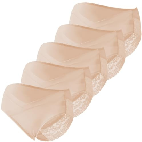 ZESLIV 5-pack graviditetsslip för gravida kvinnor mammamode trosor graviditetstrosor postpartum kalsonger, Hudfärg, XXL
