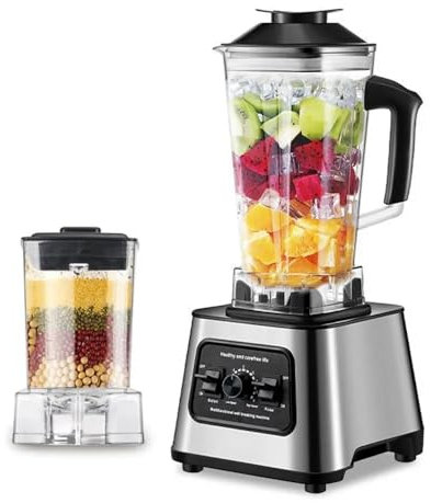 Blender Mixer Elettrico Blender Multifunzionale 6000W 9 Velocità Regolabili Contenitore Capacità 2,5 L 4 Lame in Acciaio Inox Blender Professionale per Milkshakes e Smoothies