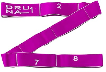 DRUNA Banda Elástica Cinta Cerrada 8 Asas, Estiramiento, Fitness, Gimnasia Rítmica, Yoga, Pilates, Baile (Rosa- Medium)