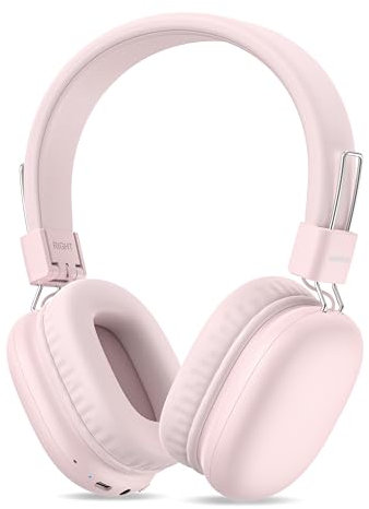 Casque Bluetooth Sans Fil Enfant, Casque Audio Enfant avec Jack, Casque Bluetooth 5.4 Pliable, Volume LimitÉ 85/94db, 50 Heures de Travail, Réglable, Headphones Sans Fil Pour Étude, Voyage (Rose)