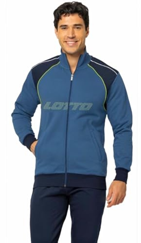 Lotto TUTA UOMO IN FELPA GARZATA - TUTA UOMO COMPLETA - TUTA SPORTIVA UOMO - TUTA UOMO COTONE FELPATO - TUTA UOMO INVERNALE (2029 PETROLIO, L)