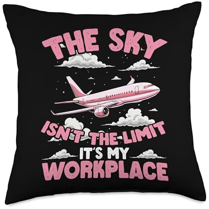 Flight Attendant Airplane Design Women Cabin Crew Stewardess Throw Pillow