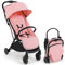 LIFEZEAL Poussette Pliable, Poussette Bebe Confort avec Dossier Réglable, Poussette Enfant 0-3 Ans, Capacité de Charge de 15 KG, Capote Pare-soleil & Fenêtre, Grand Panier de Rangement (Rose)