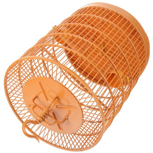 TOYANDONA Vintage Hanging Plastic Bird Cage for Small Pets Secure Close Door Design Spacious Round Cage for Parakeets Cockatiels Hamsters Versatile and Pet House