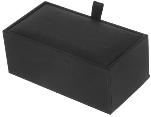 NOLITOY Caja de Piel Negra para Gemelos Estuche Portátil Organizador de Joyas Caja Vacía para Exhibición y Almacenaje Estilo Sencillo y Elegante Capacidad Amplia para Colección