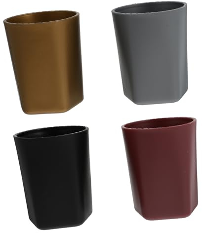 Hohopeti 4 Piezas Dados de Plástico Profesional Bar Ktv Accesorios Gaming Habitación Vasos Plásticos Color Negro Plata Morado