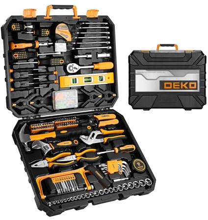 DEKO Home Tool Kit Set 228 Pieces Tool Box with Tools Included Socket Wrench Auto Repair Tool Hand Tool Sets for Home