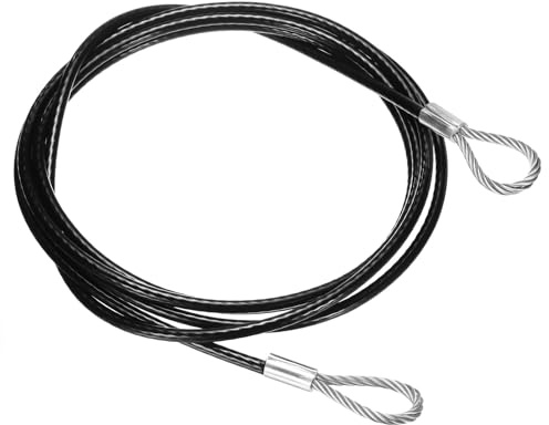 PATIKIL 300cm Safety Cable Lock, 304 Stainless Steel Security Wire Ropes Double Loop Anti-Theft Safety for Bicycles Luggage Stage Lighting, Black