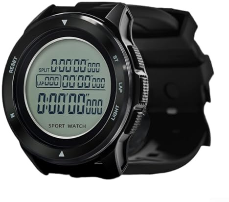 Reloj de árbitro de fútbol multifunción con metrónomo digital y retroiluminación, 45 mm, 100 registros de memoria, temporizador deportivo de plástico y silicona para correr, Fitnes