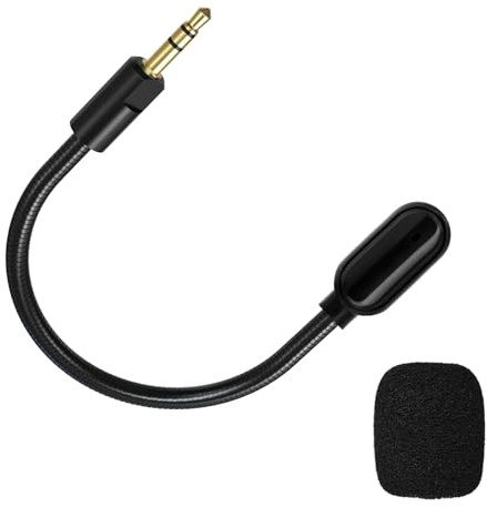 Microfono a braccio staccabile da 3,5 mm compatibile con cuffie da gioco Razer Barracuda X, microfono a braccio con cancellazione del rumore con schiuma, 15 cm