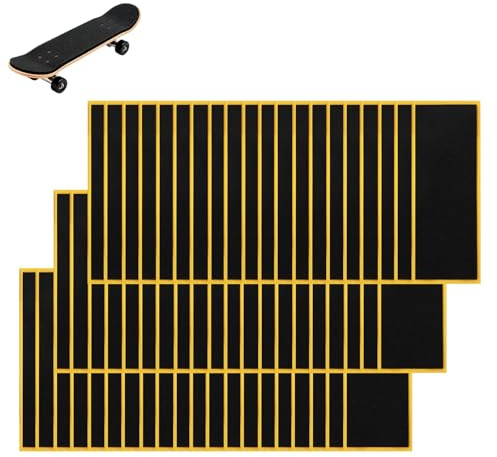 Sinbana 60pz Grip Tape in Schiuma Fingerboard, 11x3,8cm Adesivi Antiscivolo Resistenti Nastro Schiuma con Supporto in PET per Giochi e Trucchi con Skateboard Dita (Nero)