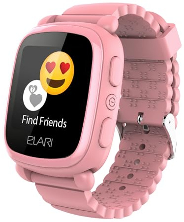 Elari 2G Kinderuhr mit GPS und Anruf Funktion GPS-Tracker Kind Jungen und Mädchen, Bidirektionale Anrufe, Voice-Chat, SOS Kurzwahl, Wecker, Schulmodus, Spiele KidPhone 2 (Rosa)