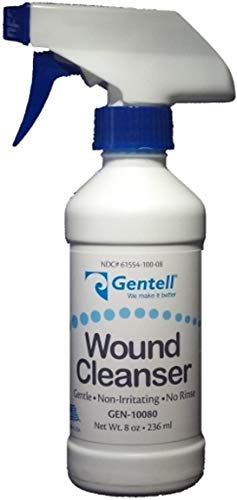 Gentell Dermal Wound Cleanser | Gentle, Non-Irritating | No Rinse - 8 Ounce Spray Bottle (Pack of 2)
