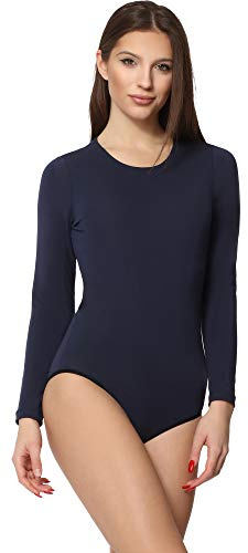 Merry Style Body Mangas Largas Lencería Ropa Interior Mujer MS-114 (Azul Oscuro, M)
