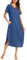 Nieery Night Shirts Womens, Cotton Nightdress Short Sleeve V neck Long Nightgowns Sleep T Shirt Summer Dress (Dark Blue, Large)