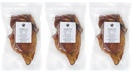 15 pezzi orecchie di maiale – 100% puro prodotto naturale cane – Misurazione di lunga durata