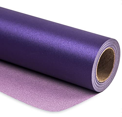 Ruspepa Lila matt omslagspapper – enfärgad pärlfärgad – glanspapper perfekt för bröllop, födelsedag, jul, babyshower – 76 cm x 10 m