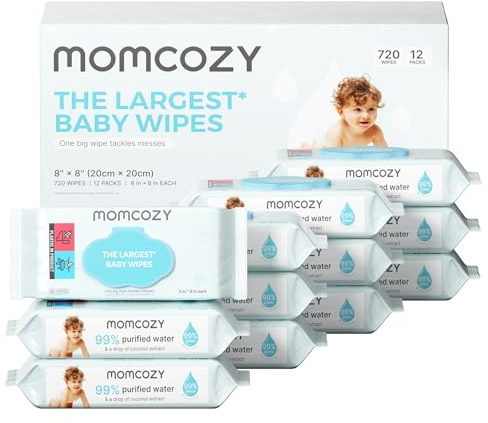 Momcozy Baby Wipes, Unscented & Hypoallergenic, Gentle for Sensitive Skin