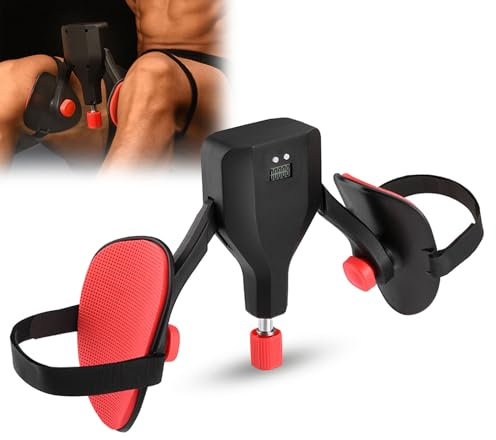 Upgrade Entrenador de Muslos, Entrenador de Suelo Pélvico para Mujeres y Hombres Equipo de Entrenamiento de Prensa de Piernas Separador de Piernas con Indicador de Grados, Negro (Sin Batería AG10)